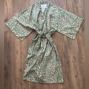 Revival New York 100% cotton robe pink free cheetah print XL Extra Large